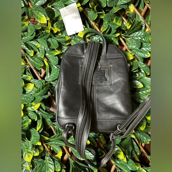 Aurielle Genuine Leather Black Mini Backpack NWT! - Picture 6 of 8